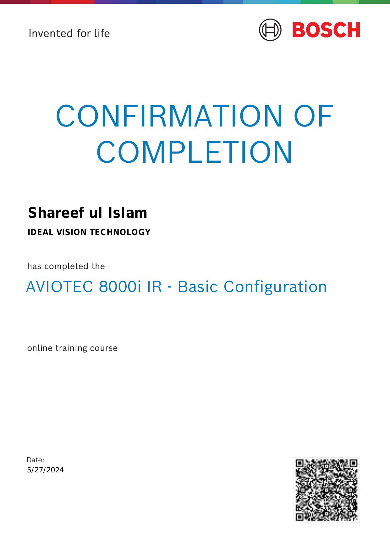 Bosch AVIOTEC 8000i IR — Basic Configuration